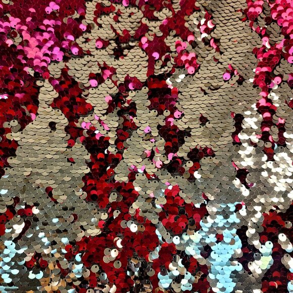 Lavender Girls Sequin Dress Flippable Sequins Silver/Hot Pink/Red Size 14/16 - Picture 2 of 11